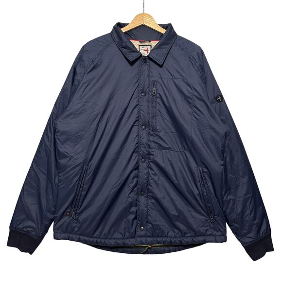 Relwen Coach's Nylon Shirt Jacket Sherpa Lined Navy Blue XL - Picture 1 of 5